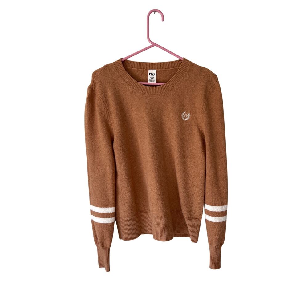 Victoria's Secret Pink Brown Collegiate Sweater Extra Small